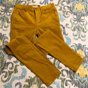 Mustard skinny corduroy pants